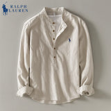 Premium Linen Shirt – Mandarin Collar