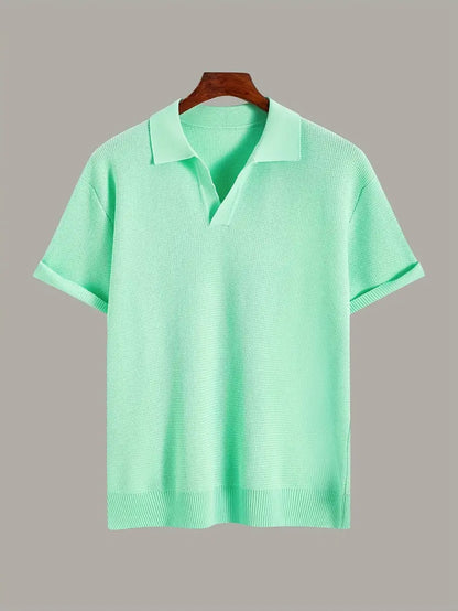 Men’s Solid Knit Short-Sleeve Shirt