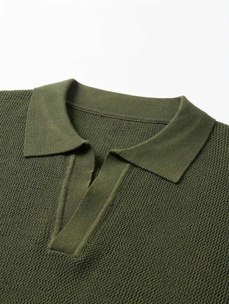 Men’s Solid Knit Short-Sleeve Shirt