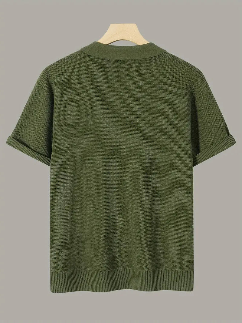 Men’s Solid Knit Short-Sleeve Shirt