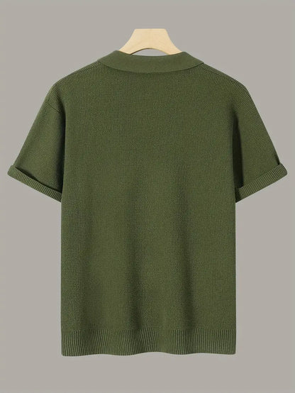 Men’s Solid Knit Short-Sleeve Shirt