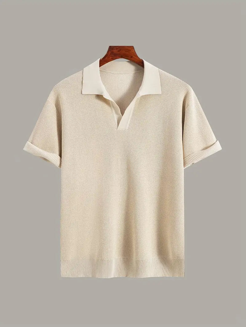 Men’s Solid Knit Short-Sleeve Shirt