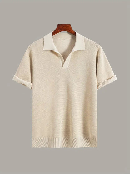 Men’s Solid Knit Short-Sleeve Shirt