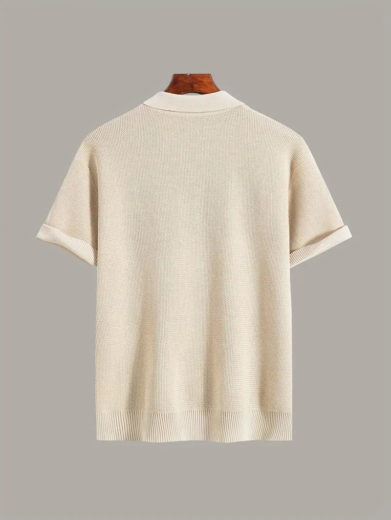 Men’s Solid Knit Short-Sleeve Shirt