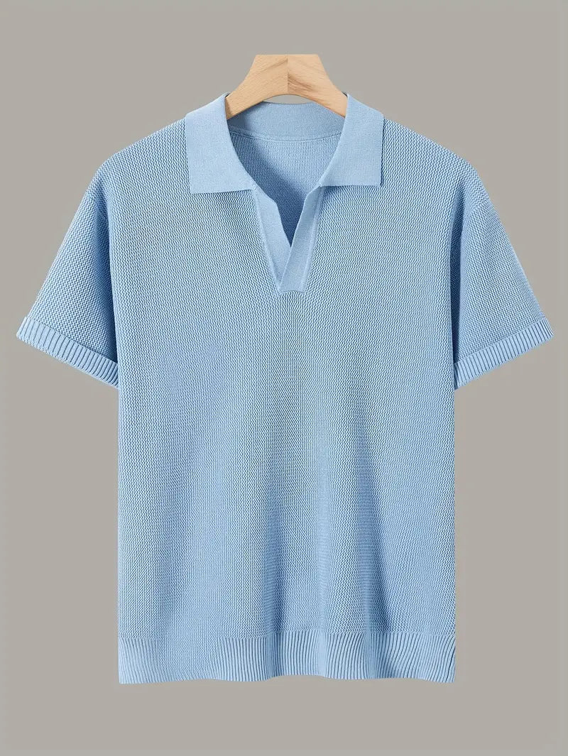 Men’s Solid Knit Short-Sleeve Shirt