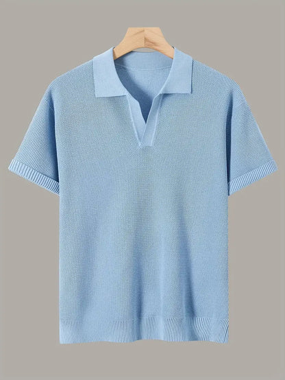 Men’s Solid Knit Short-Sleeve Shirt