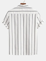 Men’s Striped Cuban Shirt & Shorts Set