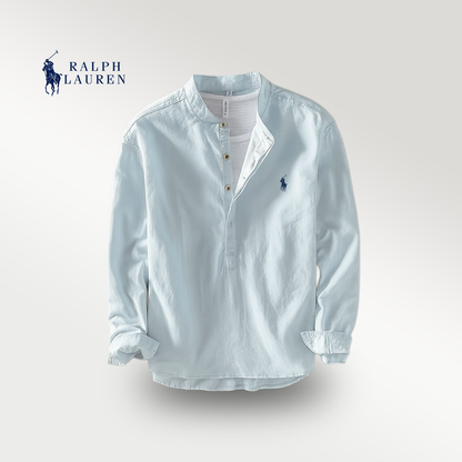 Premium Linen Shirt – Mandarin Collar