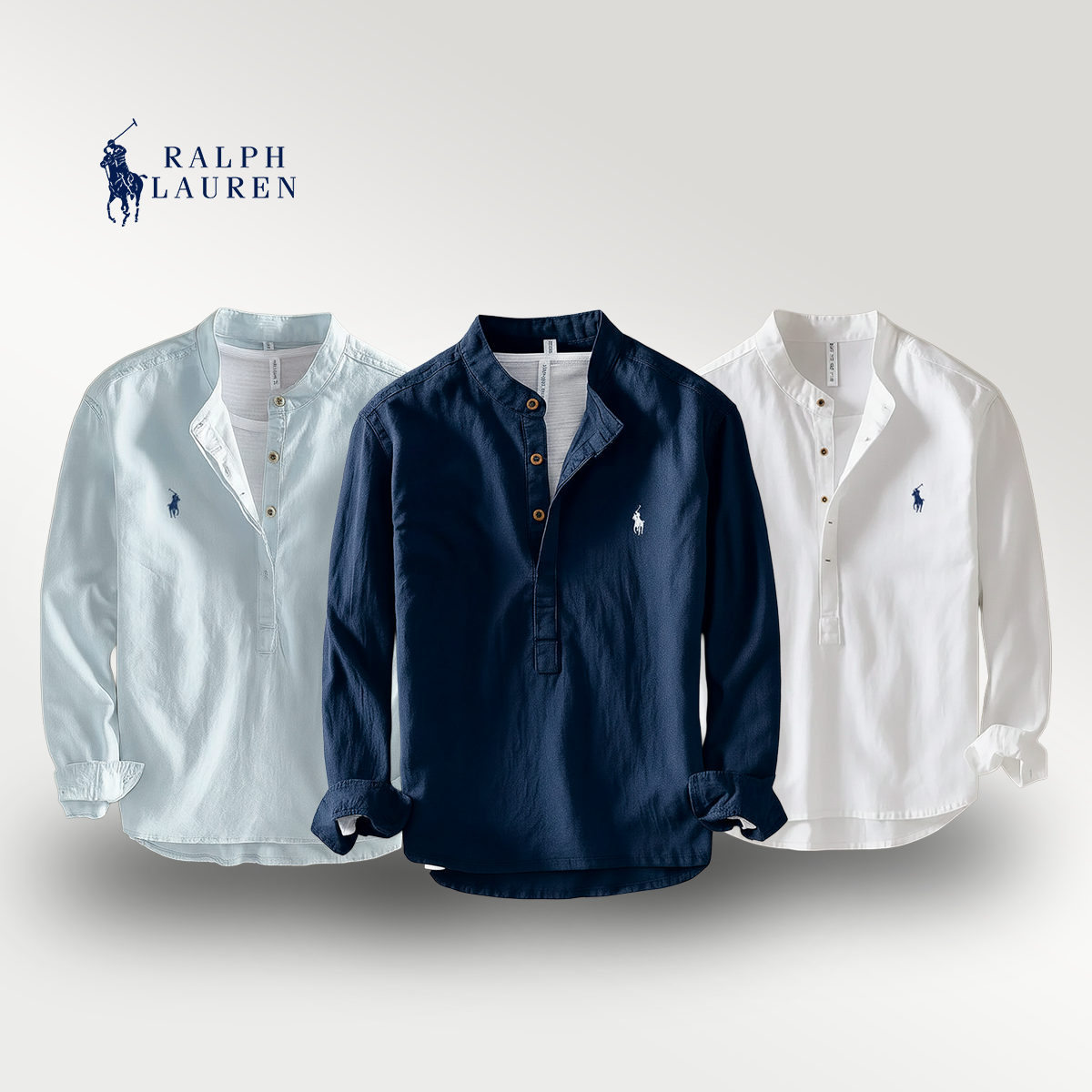 Premium Linen Shirt – Mandarin Collar