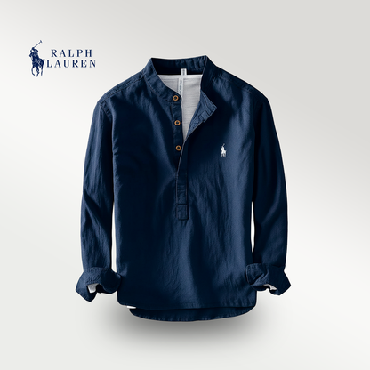 Premium Linen Shirt – Mandarin Collar