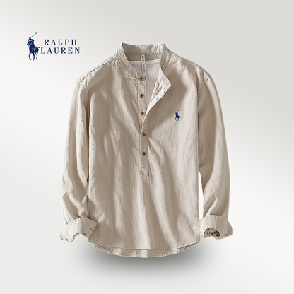 Premium Linen Shirt – Mandarin Collar