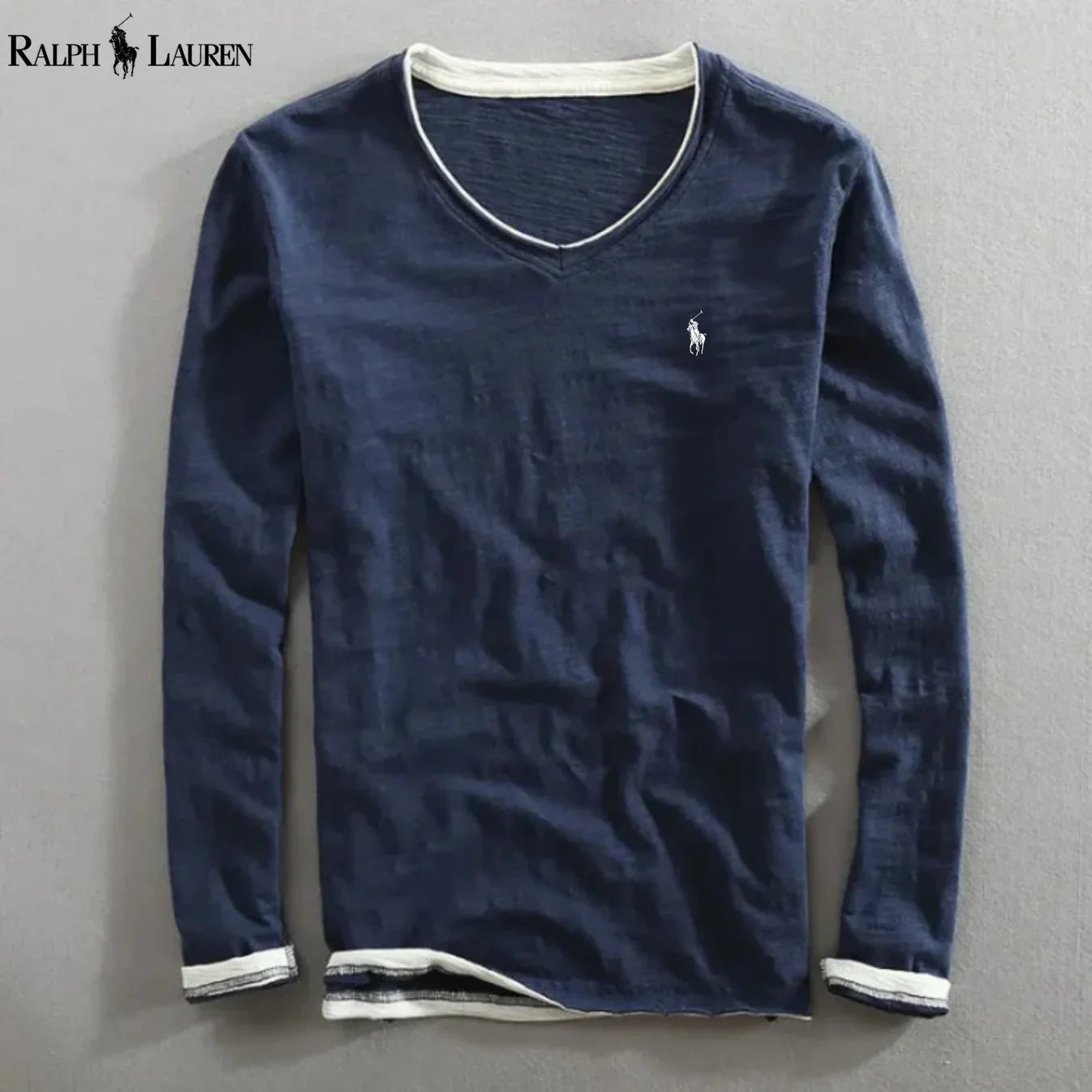 Premium Long-Sleeve V-Neck Shirt