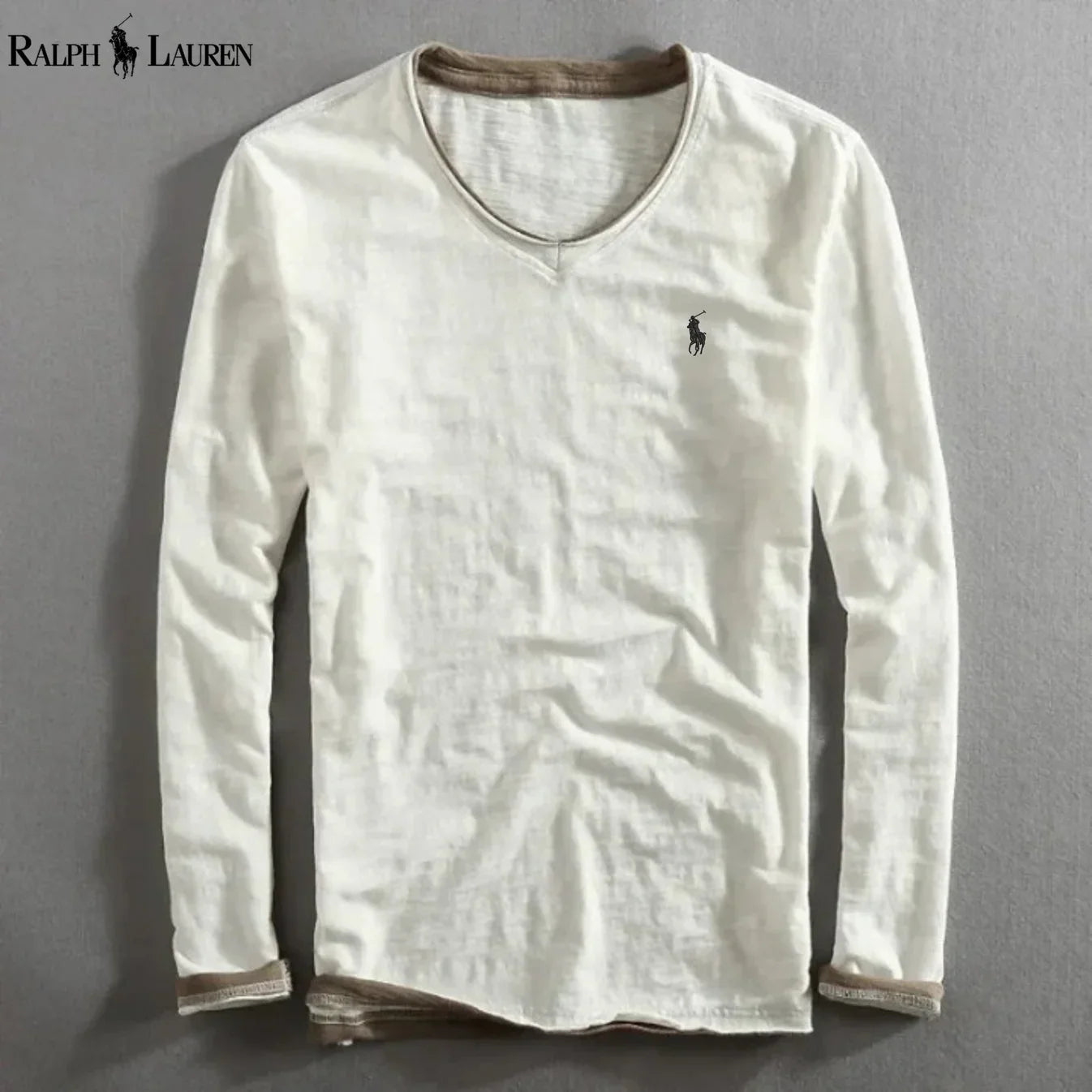 Premium Long-Sleeve V-Neck Shirt