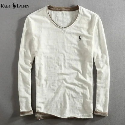 Premium Long-Sleeve V-Neck Shirt