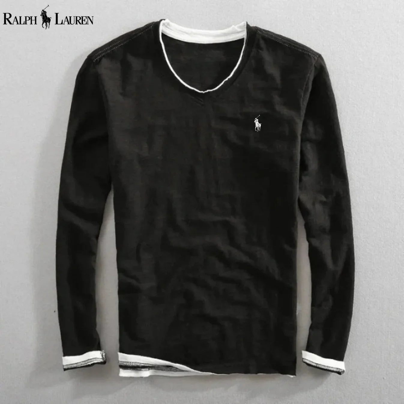 Premium Long-Sleeve V-Neck Shirt