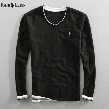 Premium Long-Sleeve V-Neck Shirt