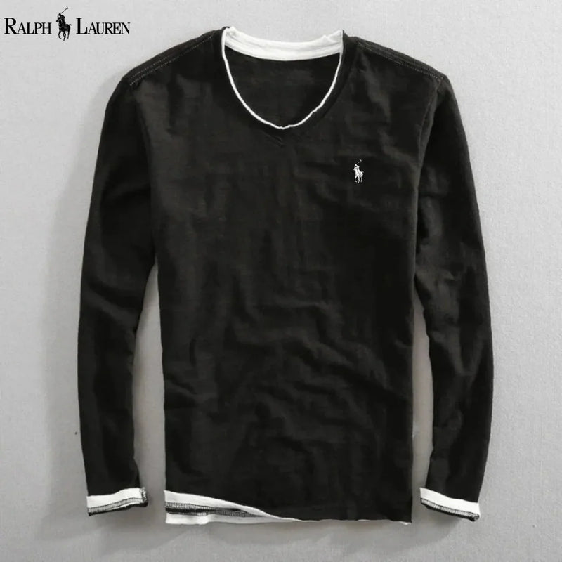 Premium Long-Sleeve V-Neck Shirt