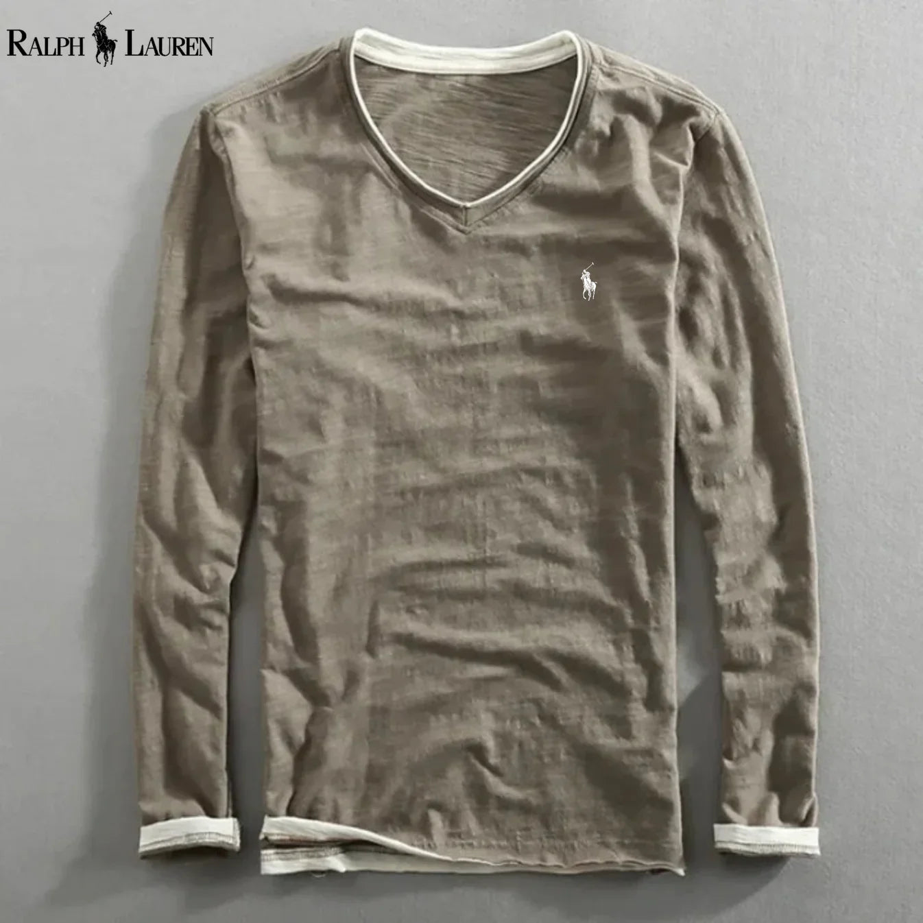 Premium Long-Sleeve V-Neck Shirt