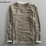 Premium Long-Sleeve V-Neck Shirt