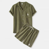 Men's Summer Linen Tracksuit Set
